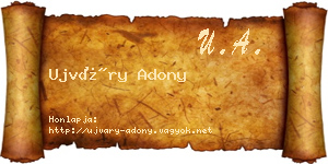 Ujváry Adony névjegykártya